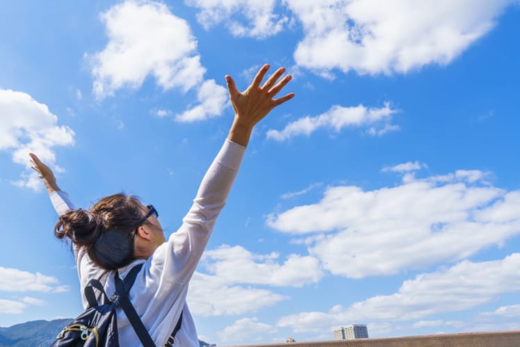 気分を晴らしている様子