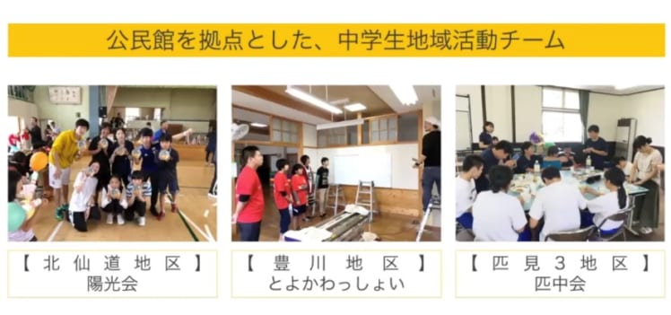 【写真2】益田市内の中学生地域活動チーム
(益田市教育委員会提供の動画よりキャプチャー）